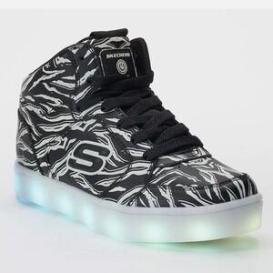 Sketchers energy light up 2.0 girls/ boys Zebra Atletic Tennis Shoe High Top